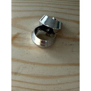 Vintage Clip-On Silver Hoop Earrings